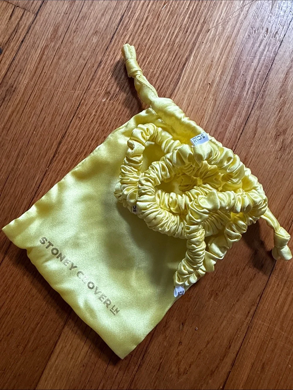 Stoney Clove Lane Lemon Satin Scrunchie Set
